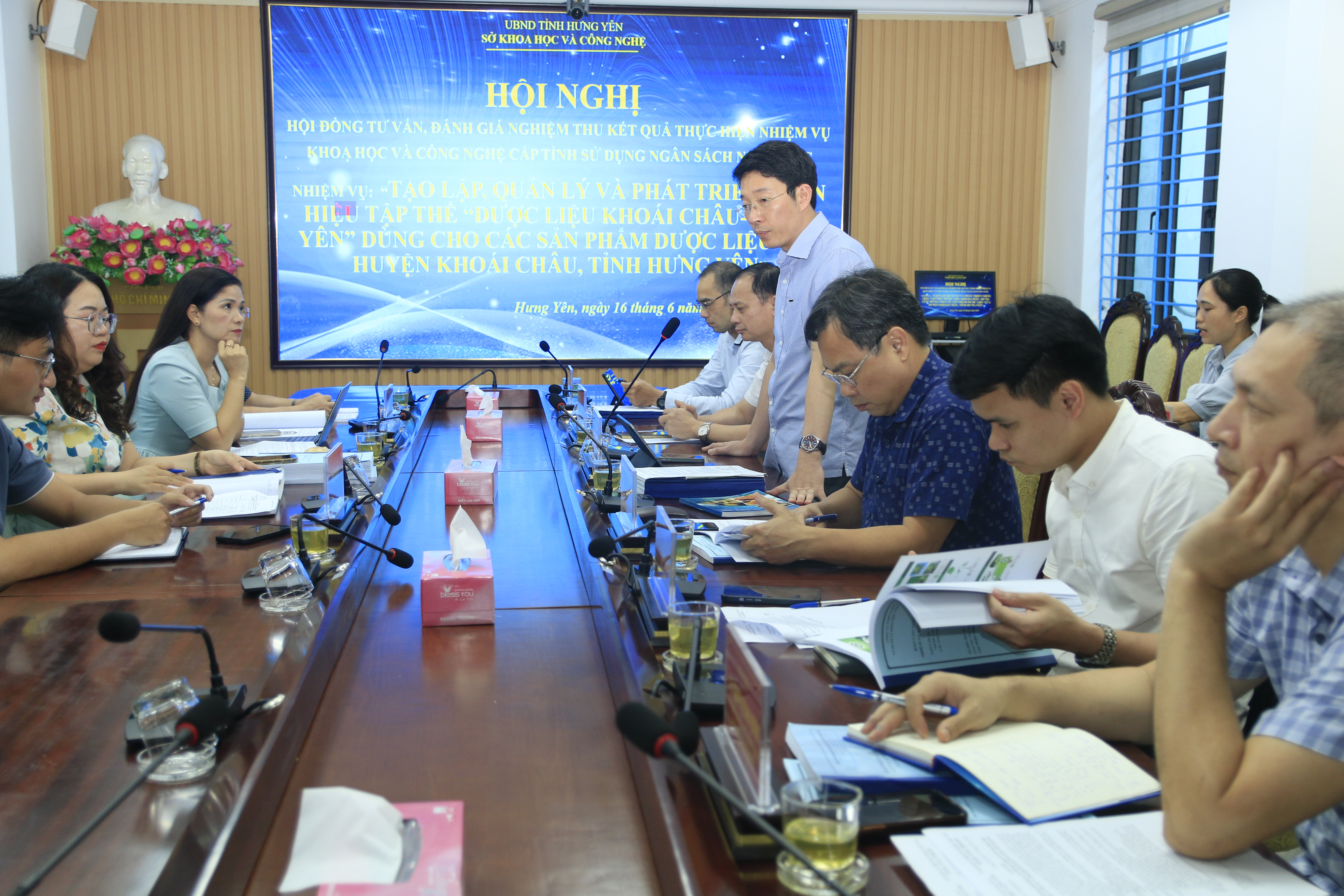Nghiệm thu nhiệm vụ KHCN cấp tỉnh: Tạo lập, quản lý và phát triển nhãn hiệu tập thể “Dược liệu Khoái Châu – Hưng Yên”