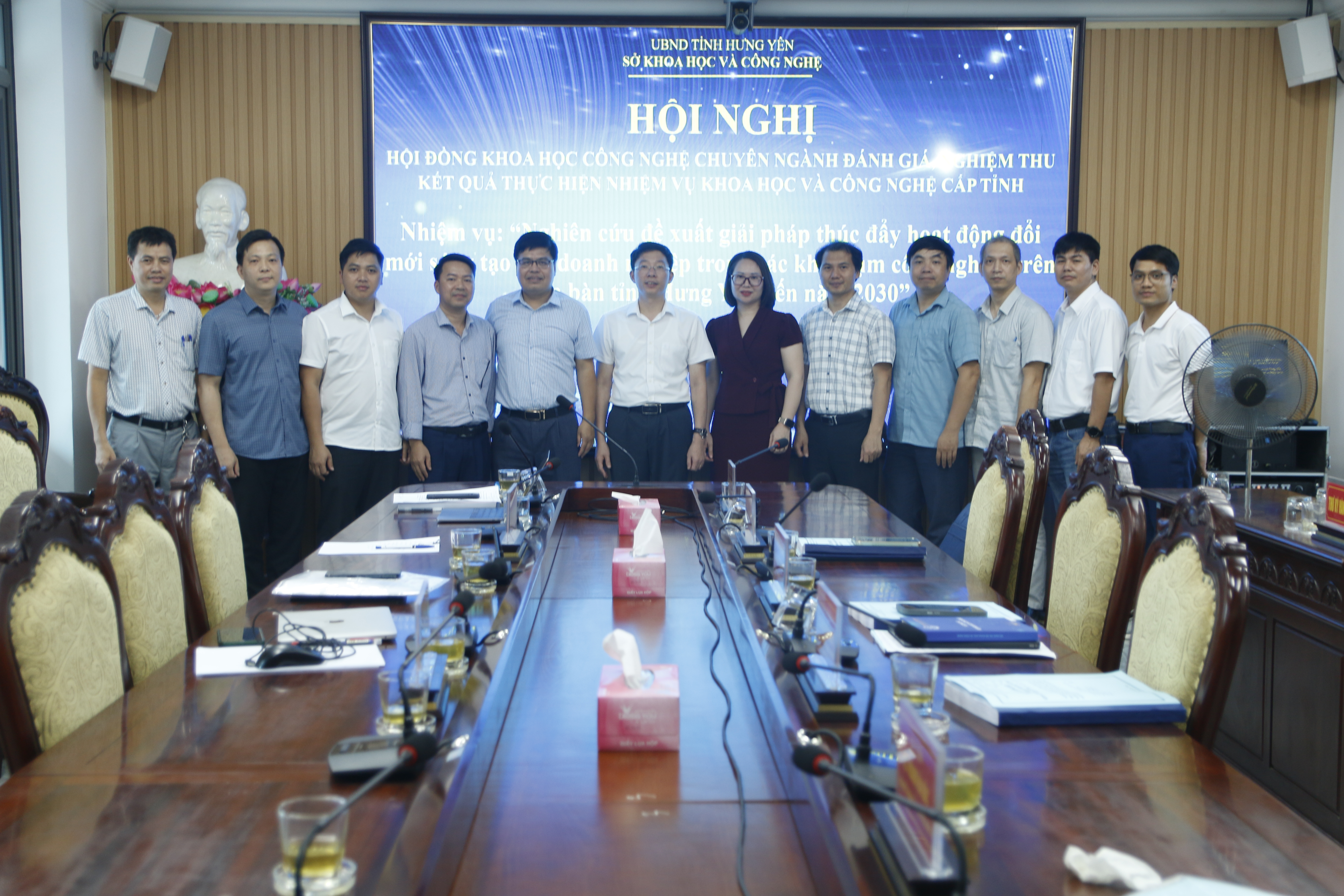 Hội nghị Hội đồng Khoa học và Công nghệ chuyên ngành Đánh giá, nghiệm thu kết quả thực hiện nhiệm vụ khoa học và công nghệ cấp tỉnh “Nghiên cứu đề xuất giải pháp thúc đẩy hoạt động đổi mới sáng tạo của doanh nghiệp trong các khu, cụm công nghiệp trên địa bàn tỉnh Hưng Yên đến năm 2030”.