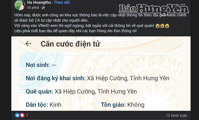 Cẩn trọng khi chia sẻ thông tin VNeID sau cập nhật địa giới hành chính